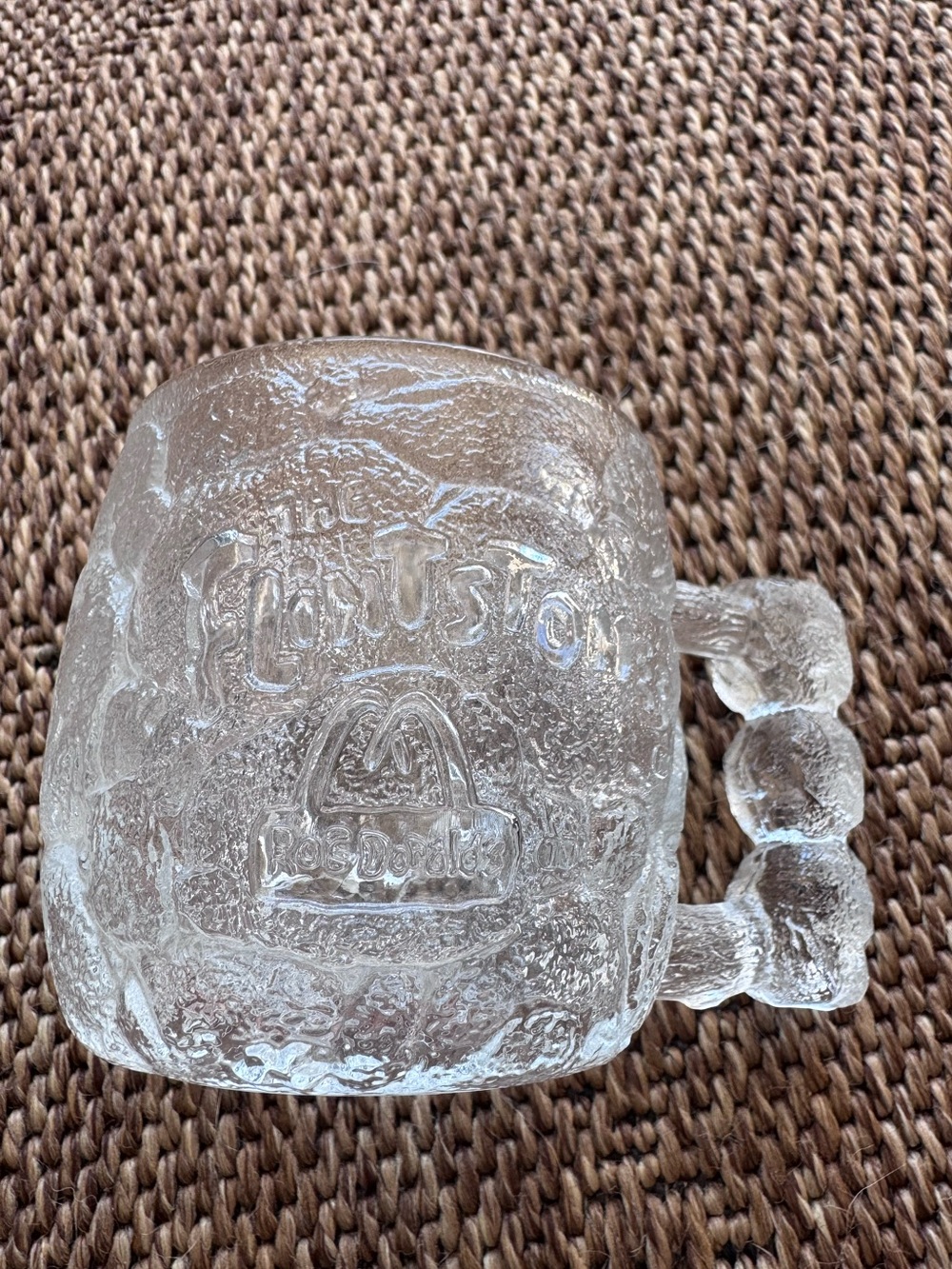 Vintage 1993 McDonalds Flintstones Movie Promo Glass Mug RocDonald's Collectable